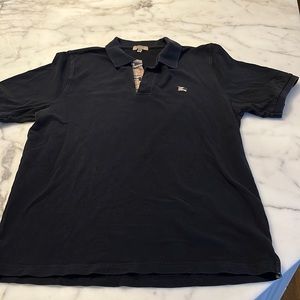 Men’s black Burberry polo style shirt